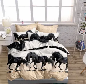 Постельное белье из хлопка 200х200 Черная лошадь Cotton Market