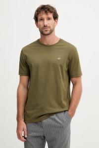 Хлопковая футболка Gant, зеленый