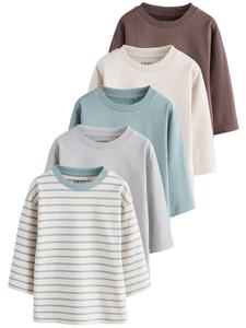 Рубашка Next, экрю/синий/голубой/шоколадный