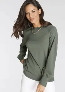 Свитер Laura Scott с круглым вырезом и объемными рукавами, зеленый