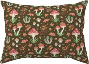 Pevtufa Чехол на подушку с принтом грибов и осени Mushrooms and Autumn