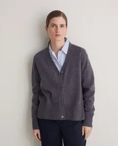 Женский кардиган с застежкой на пуговицы и V-образным вырезом Yerse, серый