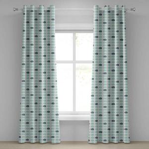 Занавеска с люверсами Abakuhaus Elephant 2 шт, 280x225x0,5 см, бирюзовый