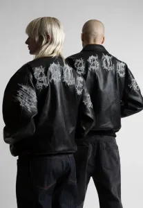 Куртка-Бомбер stronghold, унисекс, из искусственной кожи. Wasted Paris, Black