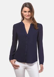 Блуза Vincenzo Boretti gerade geschnitten, темно-синий