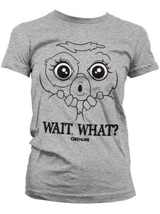 Футболка Подожди. Что? Девчачья футболка серого цвета Gremlins