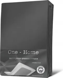 Простыня на резинке из джерси, мягкий плотный хлопок на резинке по всему периметру, цвет: антрацит, размер: 180-200x200 см, раздельный верхний слой One-Home