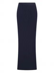 Юбка миди в рубчик Canessa, синий