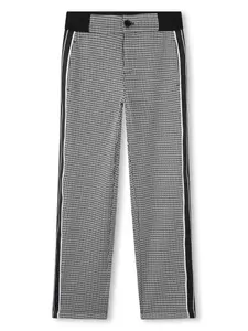 Прямые брюки в ломаную клетку BOSS Kidswear, черный
