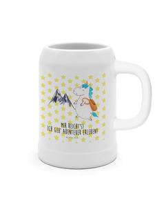 Пивная кружка Единорог-альпинист с надписью на белом фоне Mr. & Mrs. Panda
