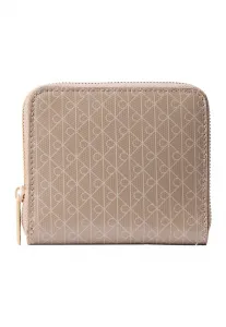 Квадратный кошелек с эмблемой и застежкой-молнией. Calvin Klein, Desert Taupe