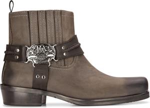 Мужские кожаные ковбойские ботинки до щиколотки коричневые байкерские западные ботинки с квадратным носком для охоты Infinity Leather