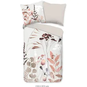 Двустороннее постельное белье «Доброе утро» «Moya», 100% хлопок, 135х200, молния, двусторонний вид, простое, серое Good Morning, цвет Sand