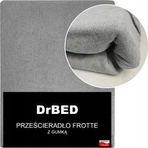 Простыня махровая дышащая на резинке 160 х 200 см, плотная, прочная, серая DrBED