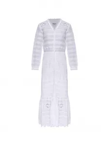 Платье с V-образным вырезом и длинными рукавами Marant Etoile, белый