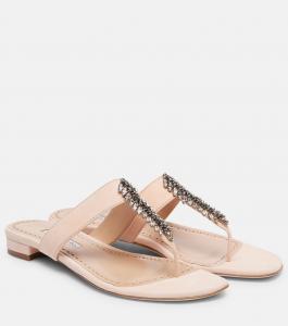 Бизаба босоножки-танкетки из замши с декоративными элементами Manolo Blahnik, 2715 LNUD