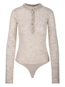 Боди с длинными рукавами и застежкой на пуговицы спереди Haikure, нейтральный