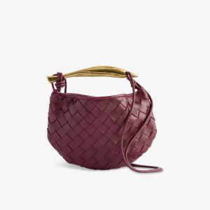 Сумка через плечо Bottega Veneta Sardine маленькая кожаная, бордовый