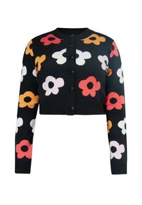 Кардиган myMo CO-BRANDED WITH SWIRLY, Schwarz Mehrfarbig/Black