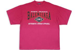 Футболка женская Balenciaga с объемным логотипом, розовый