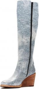 Женские зимние ботильоны FSJ с удобной боковой молнией, высокой клиновидной подошвой, заостренным носком, модным дизайном, без застежки, размеры 4-15 US, Blue Line