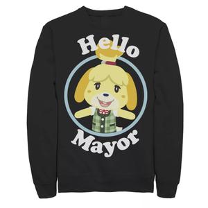 Мужской свитшот с портретом Animal Crossing Isabelle Hello Mayor Licensed Character