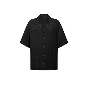 Рубашка с короткими рукавами из графического жаккарда Louis Vuitton, черный