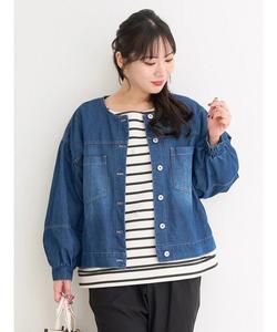 Джинсовая куртка без воротника Re-J&Supure, цвет Navy Blue