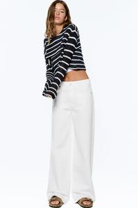 Белые мешковатые джинсы средней посадки Pull And Bear, белый