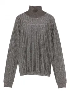 Вязаный металлизированный топ Alysi, серый