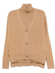 Комплект шерстяного кардигана Blanca Vita, коричневый