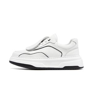 Низкие кожаные скейтерские кроссовки мужские VICKI BROWN, белый черный