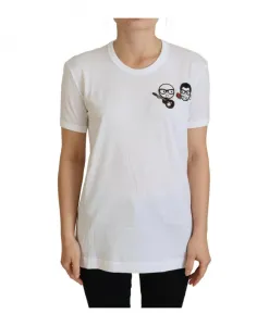 Белая хлопковая футболка с круглым вырезом th8067 Dolce & Gabbana, белый