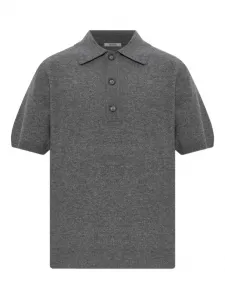 Вязаное поло на пуговицах Entire Studios, серый