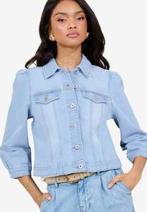 Джинсовая куртка PETITE FIT - COLLARLED BRACELET SLEEVE Lipsy, синий