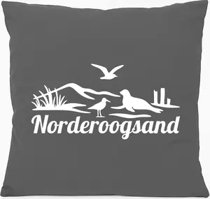 Подушка для дивана Huuraa Norderoogsand Beach Motif Gift 40x40 см с наполнителем из серо-стального хлопка Norderoogsand Souvenir Hellweg Druckerei