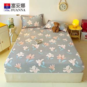 Fuanna Простыня на резинке 150х200 см из молочного вельвета, утепленная, цвет Moonlit Flowers - Gray