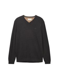 Пуловер Tom Tailor Pullover, цвет black grey melange