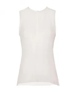 Шелковый прозрачный топ без рукавов Ami Paris, белый
