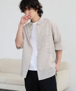 Прозрачная хлопковая клетчатая рубашка Coen, цвет Off White