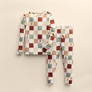 Детский комплект пижамы из 2 предметов Little Co. By Lauren Conrad, Checker Holiday Print