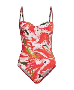 Купальник с цветочным узором Tory Burch, красный