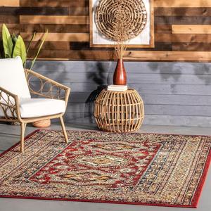 Ковер для дома и улицы nuLOOM, 61 x 92 см, Medieval Randy, красный