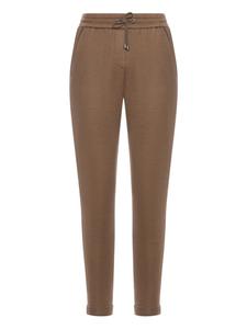 Зауженные брюки с завязкой на талии Brunello Cucinelli, коричневый
