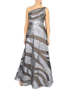 Платье А-силуэта на одно плечо Rene Ruiz Collection, цвет Slate Pewter