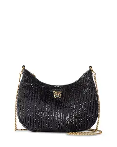 Сумка через плечо с пайетками в форме полумесяца Pinko, черный