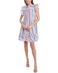 Lilla P Button Down Peplum Dress, мультиколор