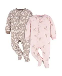 Пижама-комбинезон с ножками для девочек, 2 шт Gerber, розовый
