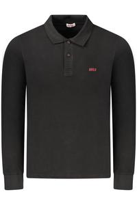 Мужское поло Rifle с длинным рукавом хлопковое, черный