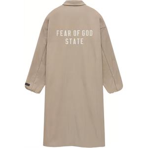 Текстурированный нейлоновый тренч Fear Of God Essentials, desert золото коричневый/desert sand